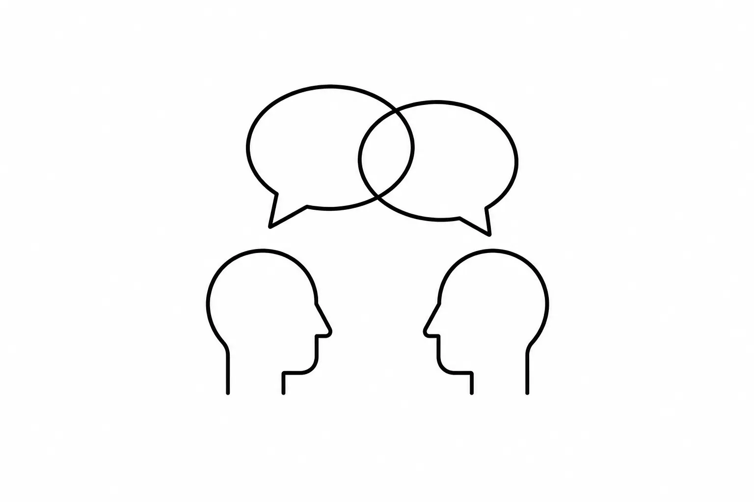 Deux personnes en dialogue symbolisant l'échange stratégique, la réflexion partagée et l'aide à la décision.